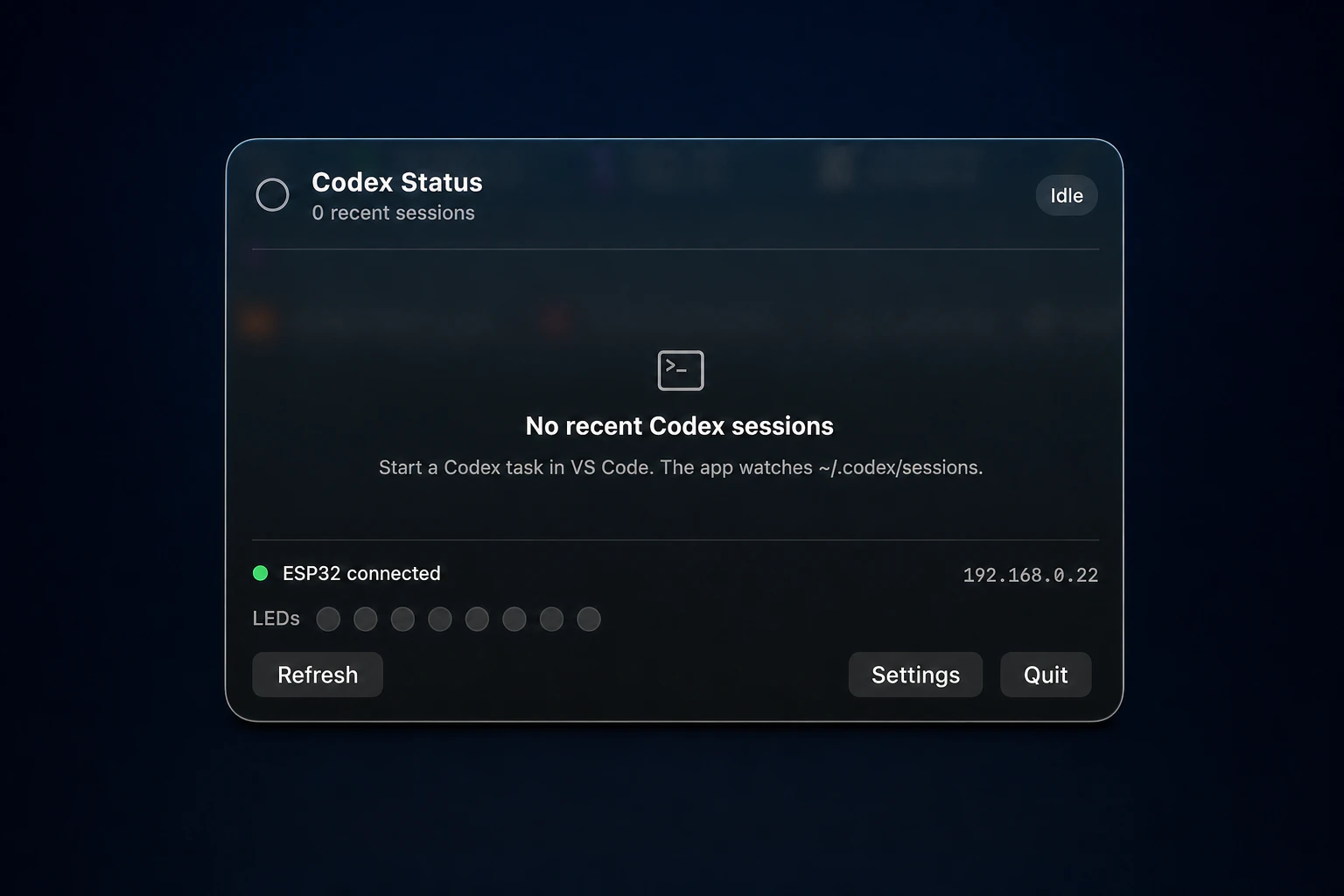 Codex Status Light: One Physical Signal for AI Work Across Multiple Macs project screenshot