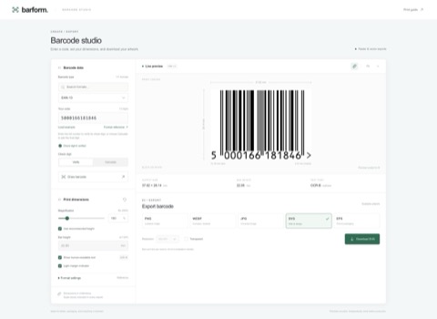Screenshot of Barform