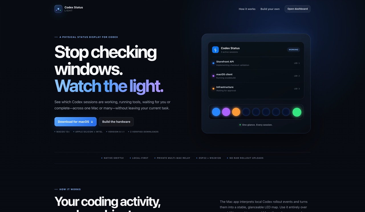 Screenshot of Codex Status Light